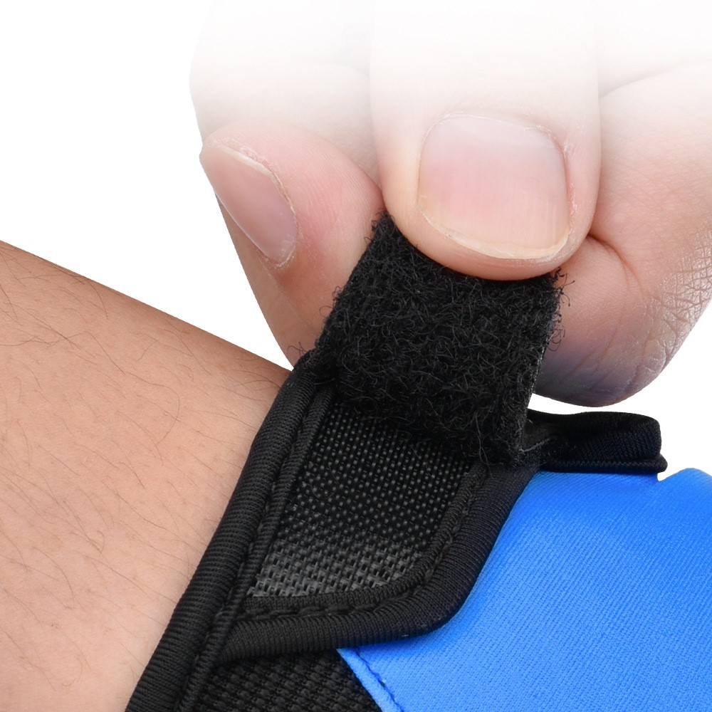 BOODUN 2111418 Half Finger Absorbing Padded Cycling Gloves Magic Tape Quick Taking-Off Design Road Bike Gloves Outdoor/Sports/Workout Cycling Accessory - Blue/M-8