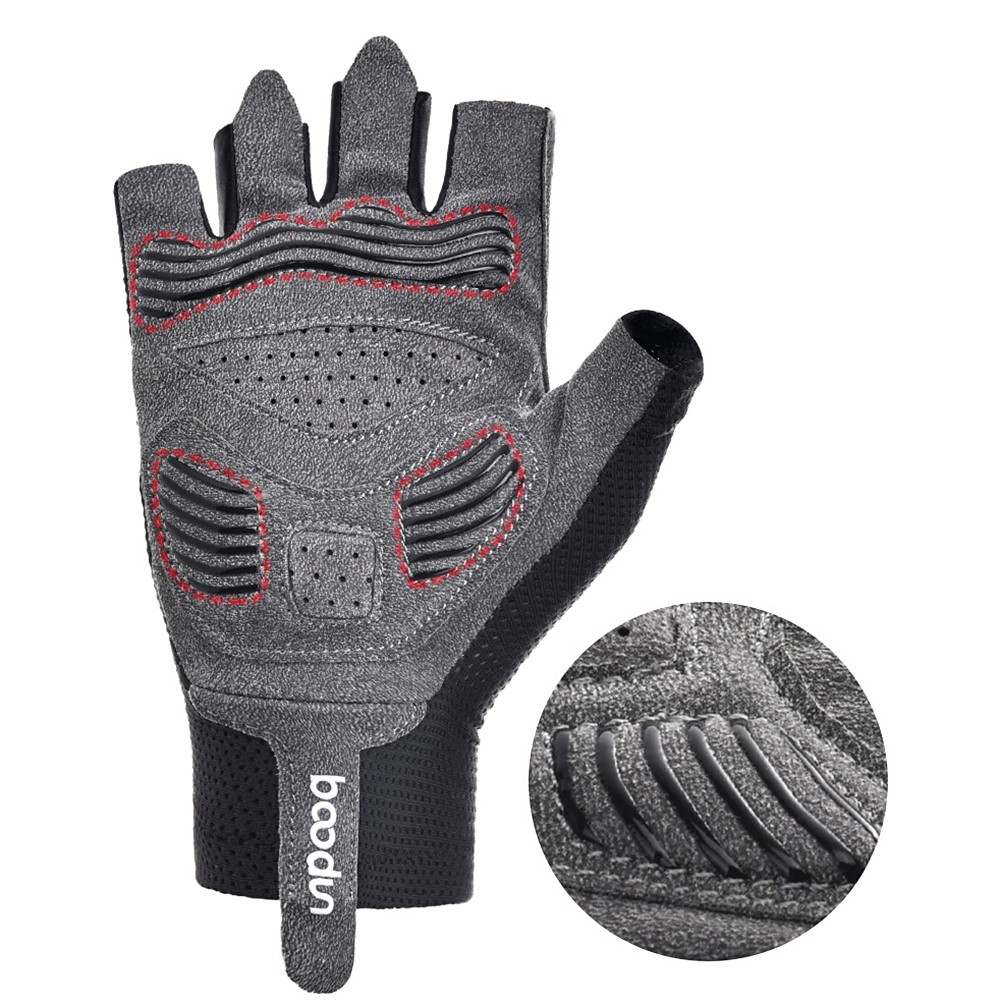 BOODUN 1 Pair MTB Cycling Half Finger Gloves Anti-slip Breathable Bicycle Riding Gloves Mittens - Green/S-2