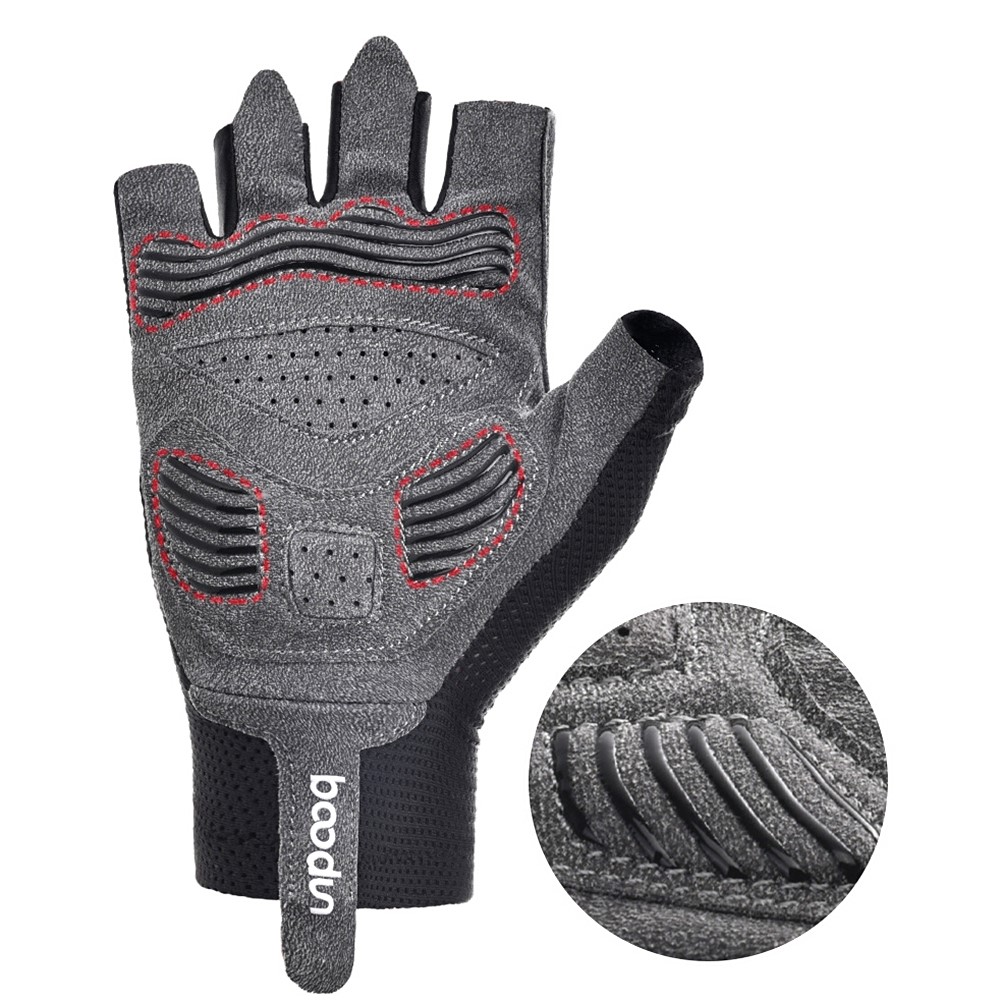 Boodun 1 Пара MTB Cycling Half Finger Gloves Против Простирания Велосипедных Перчаток Езды на Велосипеде Рукавиц - Зелень