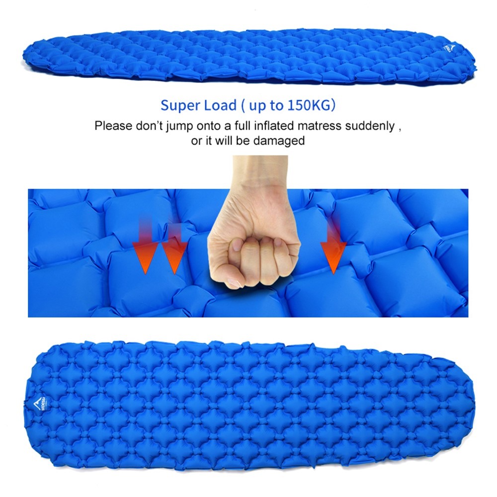 WIDESEA WSCM-002 Inflatable Camping Mattress Folding Camping Bed Picnic Blanket Travel Air Mat - Blue-2