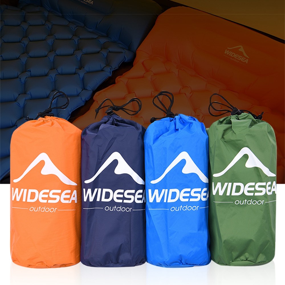 WIDESEA WSCM-002 Inflatable Camping Mattress Folding Camping Bed Picnic Blanket Travel Air Mat - Blue-6