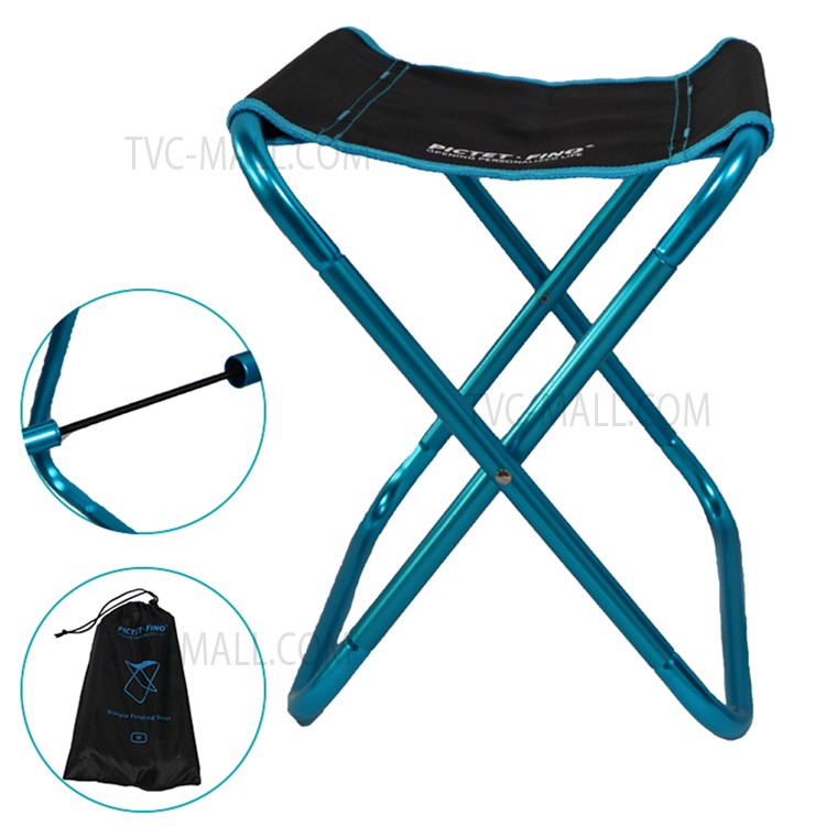 PICTET.FINO RH97 M Size Portable Folding Stool Aluminum Alloy+Oxford Cloth Outdoor Camping Fishing Chair - Sky Blue-4