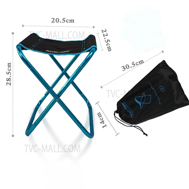 PICTET.FINO RH97 M Size Portable Folding Stool Aluminum Alloy+Oxford Cloth Outdoor Camping Fishing Chair - Sky Blue-5
