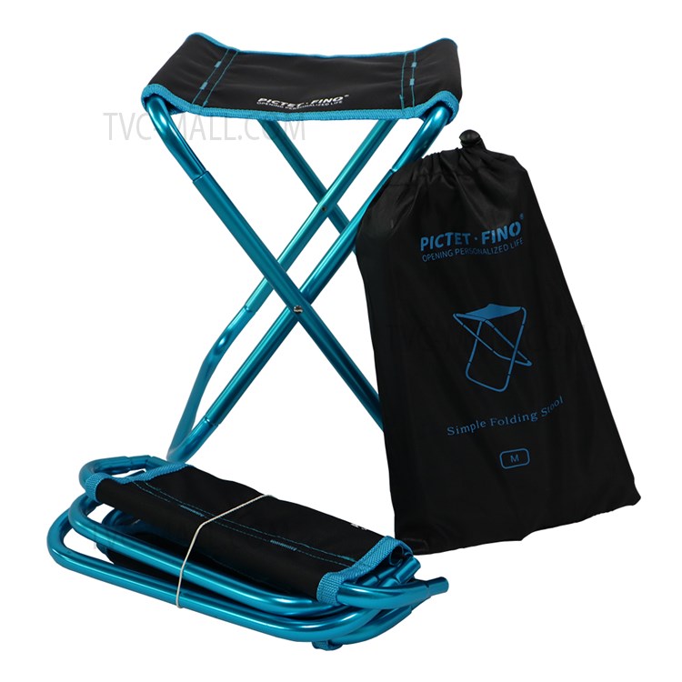 PICTET.FINO RH98 L Size Portable Folding Stool Aluminum Alloy Frame Oxford Cloth Outdoor Travel Camping Fishing Chair - Sky Blue-1