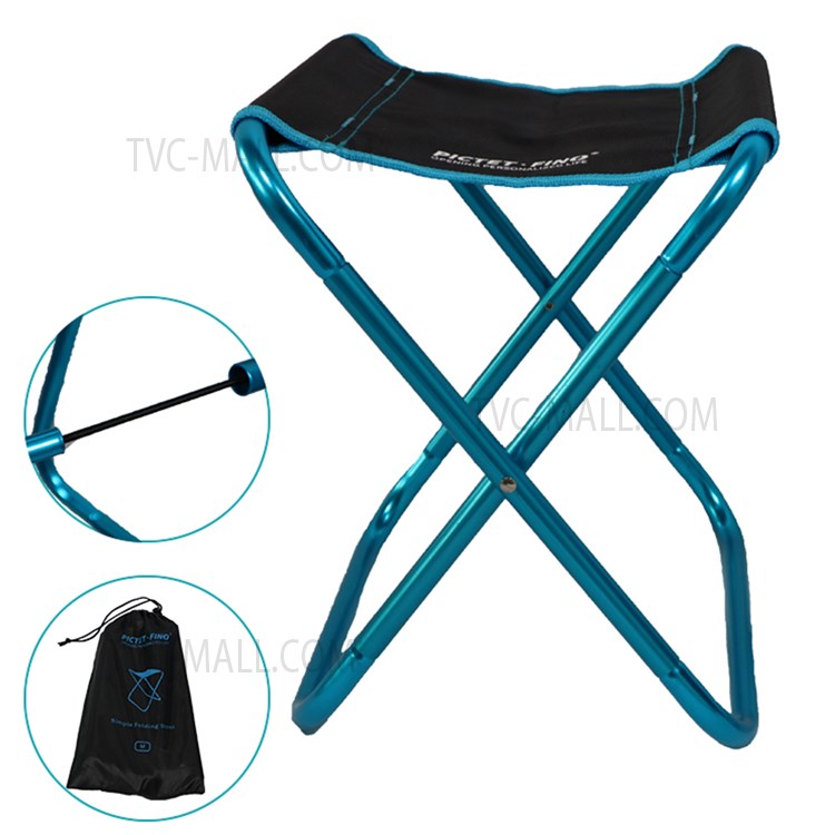 PICTET.FINO RH98 L Size Portable Folding Stool Aluminum Alloy Frame Oxford Cloth Outdoor Travel Camping Fishing Chair - Sky Blue-3