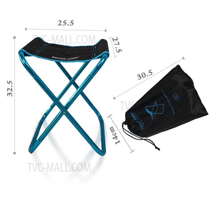 PICTET.FINO RH98 L Size Portable Folding Stool Aluminum Alloy Frame Oxford Cloth Outdoor Travel Camping Fishing Chair - Sky Blue-5