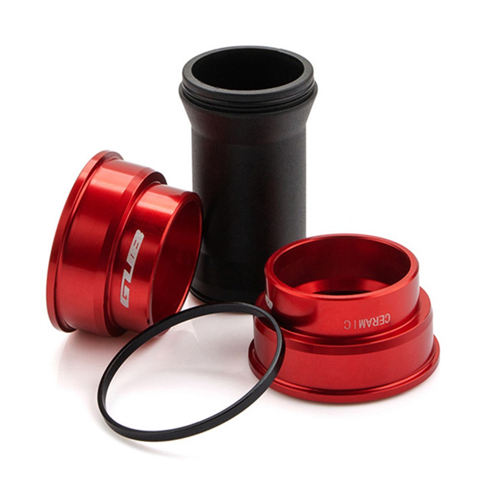 GUB BB86/92 MTB Road Bike Bottom Bracket Ceramic Bearing Press Fit for 22mm-24mm Crankset - Red-6