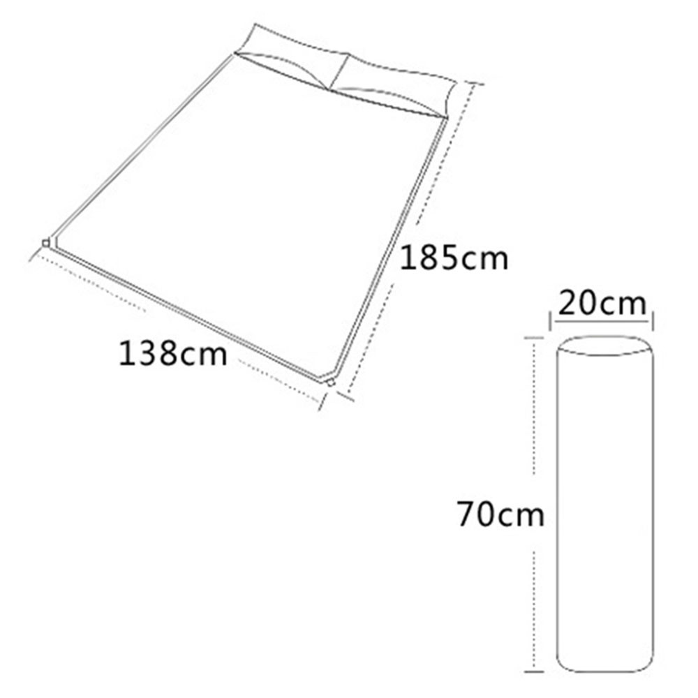 zdcqd130 185x138x2.5cm Camping Sleeping Pad Pillow Moisture-proof Auto Air Inflatable Sleeping Mat with Carrying Bag-7