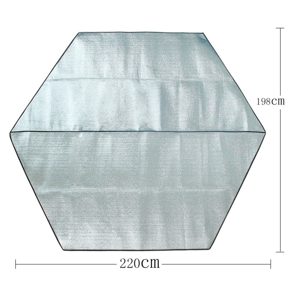 LEVORYEOU TNM-86423 220*198cm Waterproof Tent Mat Double-Sided Aluminum Foil Tarpaulin Hexagonal Moisture-proof Mat-7