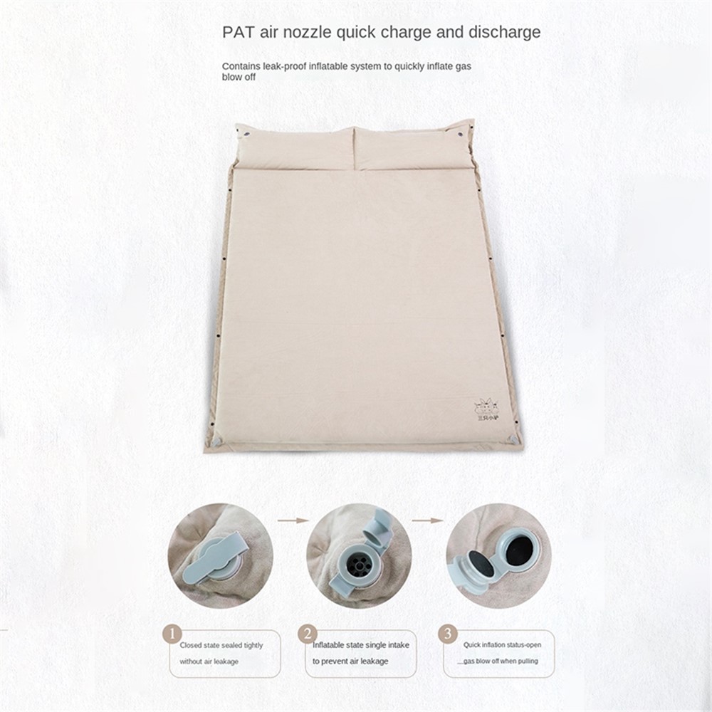 SZXL CQD-D02 190*130*8cm Outdoor Backpacking Automatic Inflatable Mattress Double Person Sleeping Pad, with Pillow-3