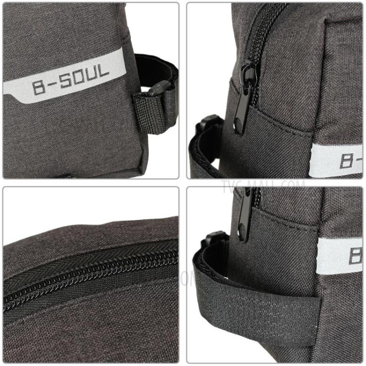 B-SOUL Bicycle Bag Waterproof Mountain Road Bike Top Tube Front Frame Bag - Black-5