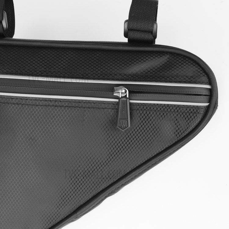 WHEEL UP 1.2L Waterproof Bicycle Front Frame Tube Triangle Bag Cycling Accessories - All Black-2