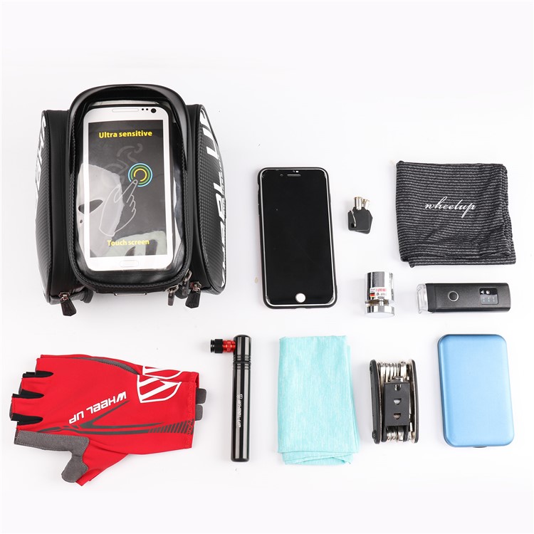WHEELUP 6.5-inch Touch Screen Bicycle Bag Waterproof Phone Frame Top Tube Bike Bag-6