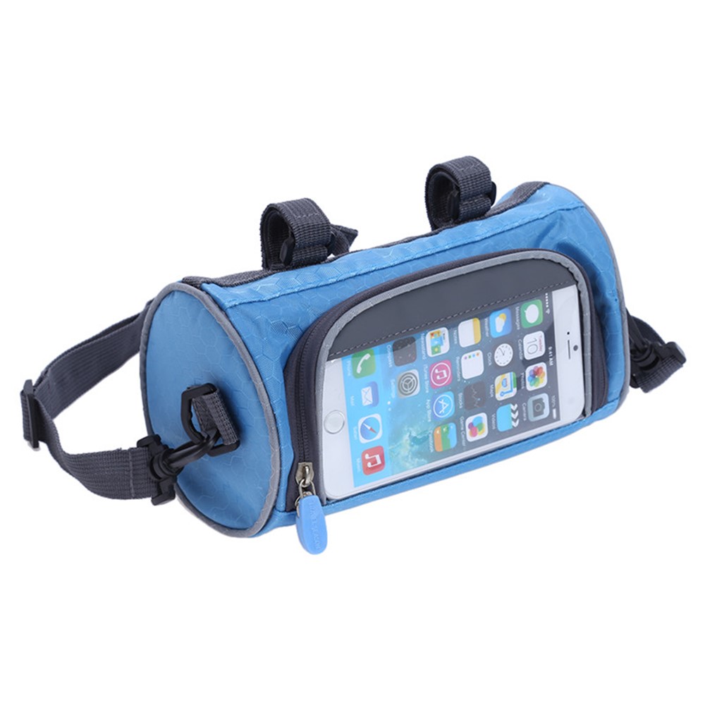 Electric Scooter Bike Handlebar Touch Screen Mobile Phone Pocket Waterproof Front Storage Bag - Blue-4