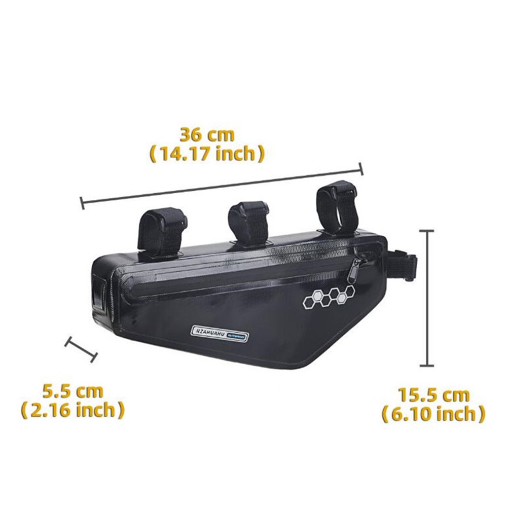 1.5L Bicycle Waterproof EVA Triangle Bag Mountain Bike Front Frame Storage Bag-4
