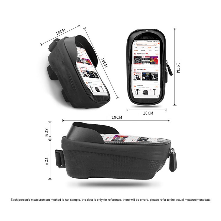 MTB Road Bicycle Top Tube EVA Bag Rainproof Bike Front Beam Touch Screen 6.5-inch Phone Holder Storage Bag-3