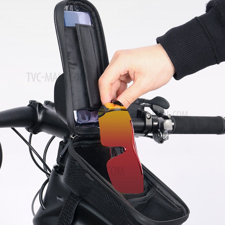 MTB Road Bicycle Top Tube EVA Bag Rainproof Bike Front Beam Touch Screen 6.5-inch Phone Holder Storage Bag-8