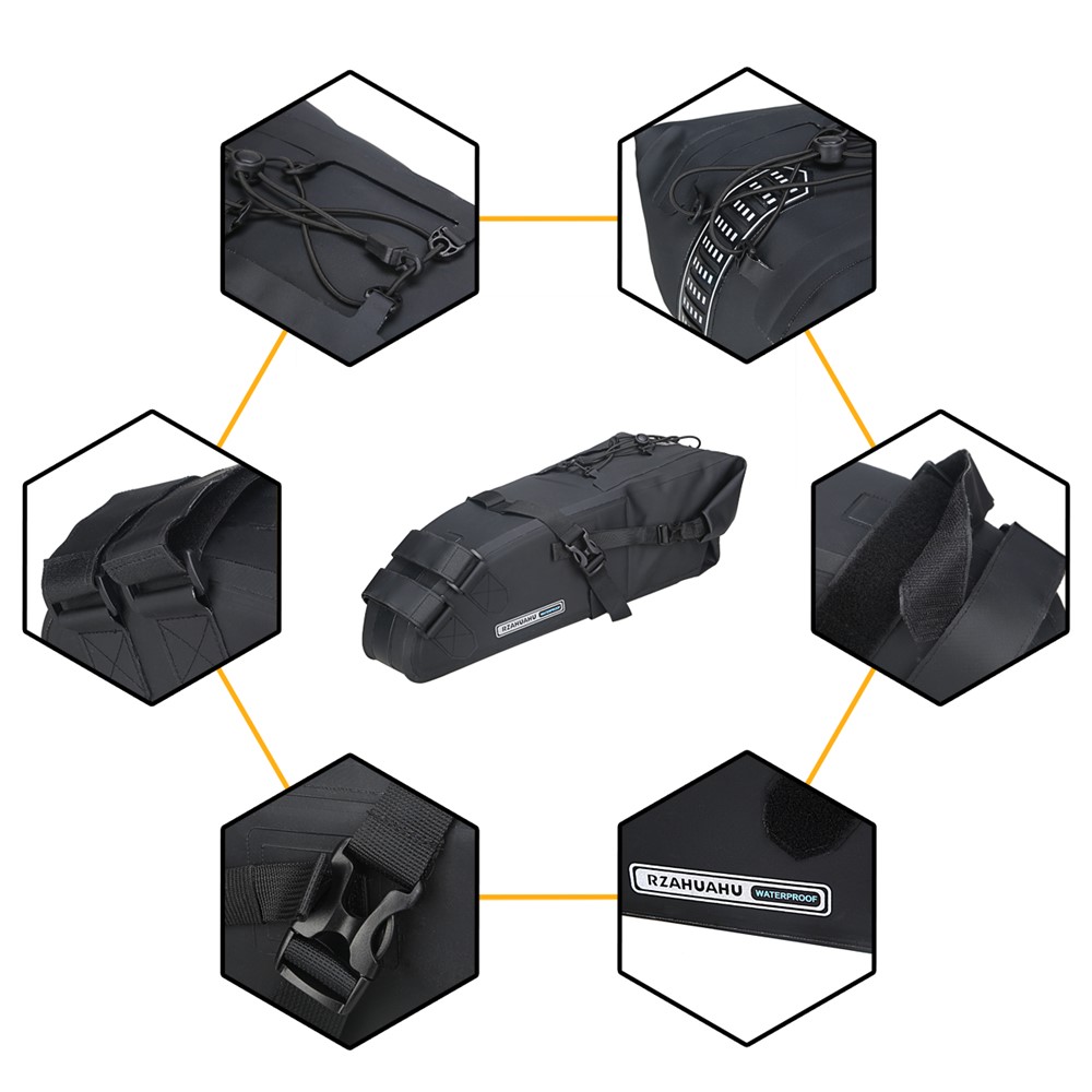 15L Large Capacity Expandable Bike Seat Bag Road MTB Bicycle Waterproof Pouch-5