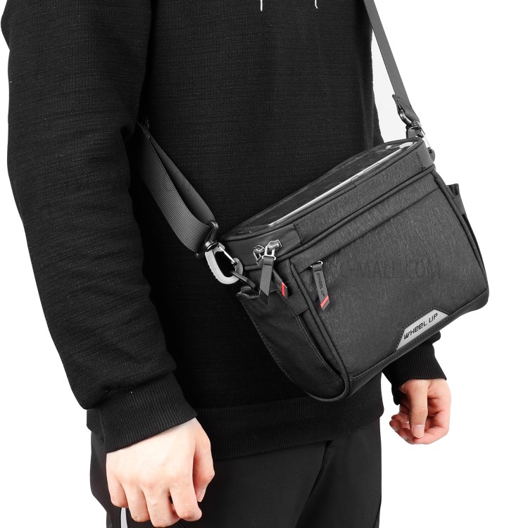 WHEEL UP D21 Mountain Road Bike Bicycle Front Bag Touch Screen Phone Pouch Handlebar Hanging Tools Storage Bag - Black-4