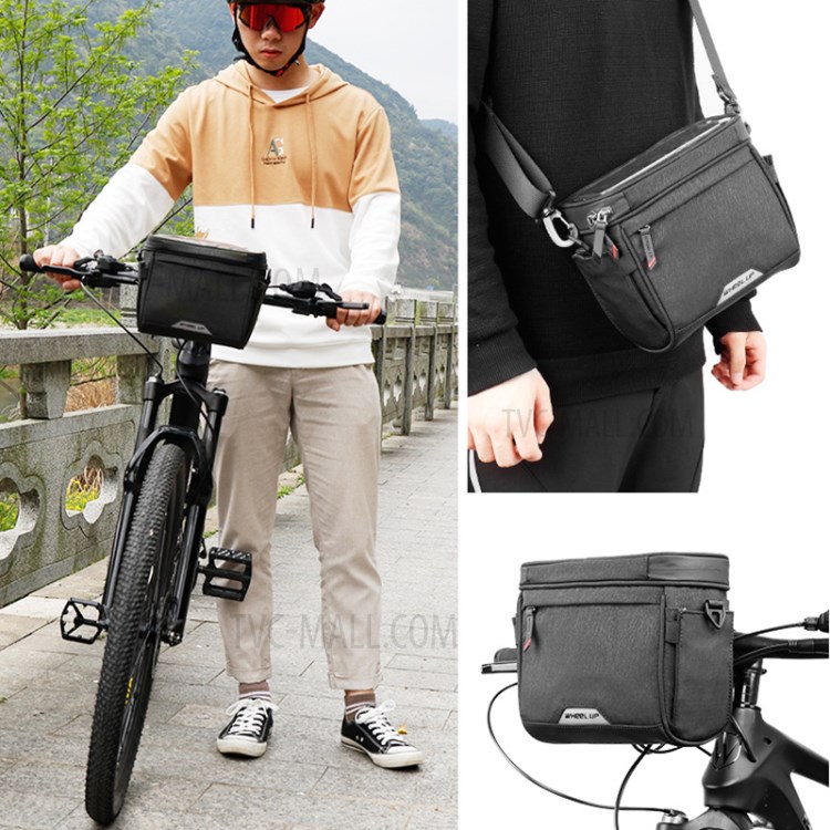 WHEEL UP D21 Mountain Road Bike Bicycle Front Bag Touch Screen Phone Pouch Handlebar Hanging Tools Storage Bag - Black-6