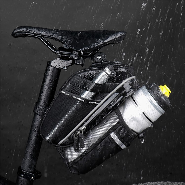 WHEEL UP C32 Road Mountain Bike Bicycle Rear Saddle Bag Waterproof Tail Bag with Water Bottle Pocket-3