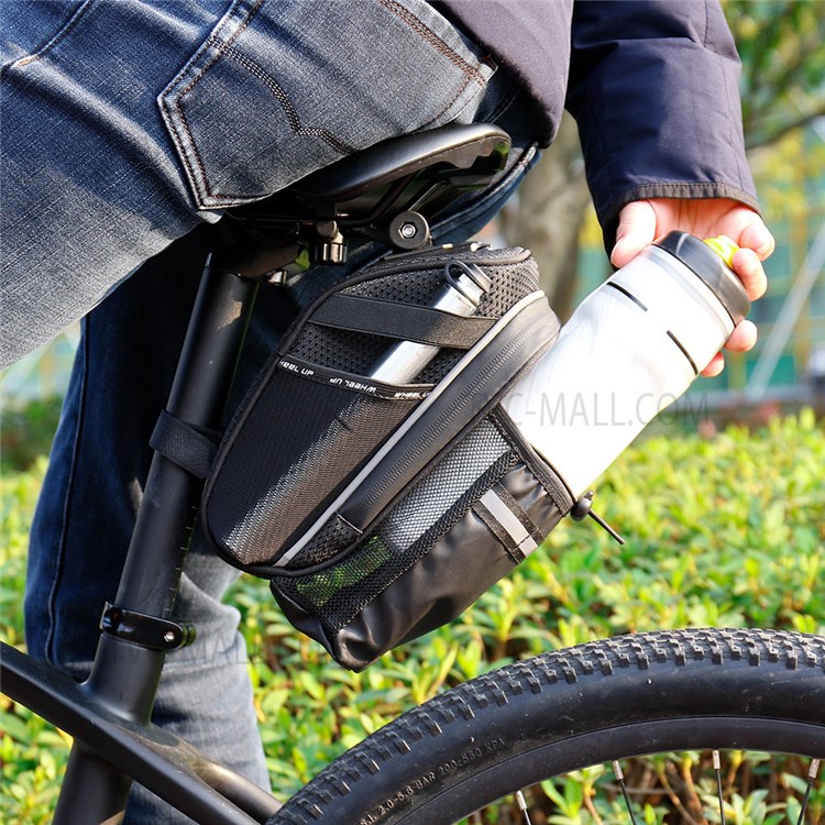 WHEEL UP C32 Road Mountain Bike Bicycle Rear Saddle Bag Waterproof Tail Bag with Water Bottle Pocket-7