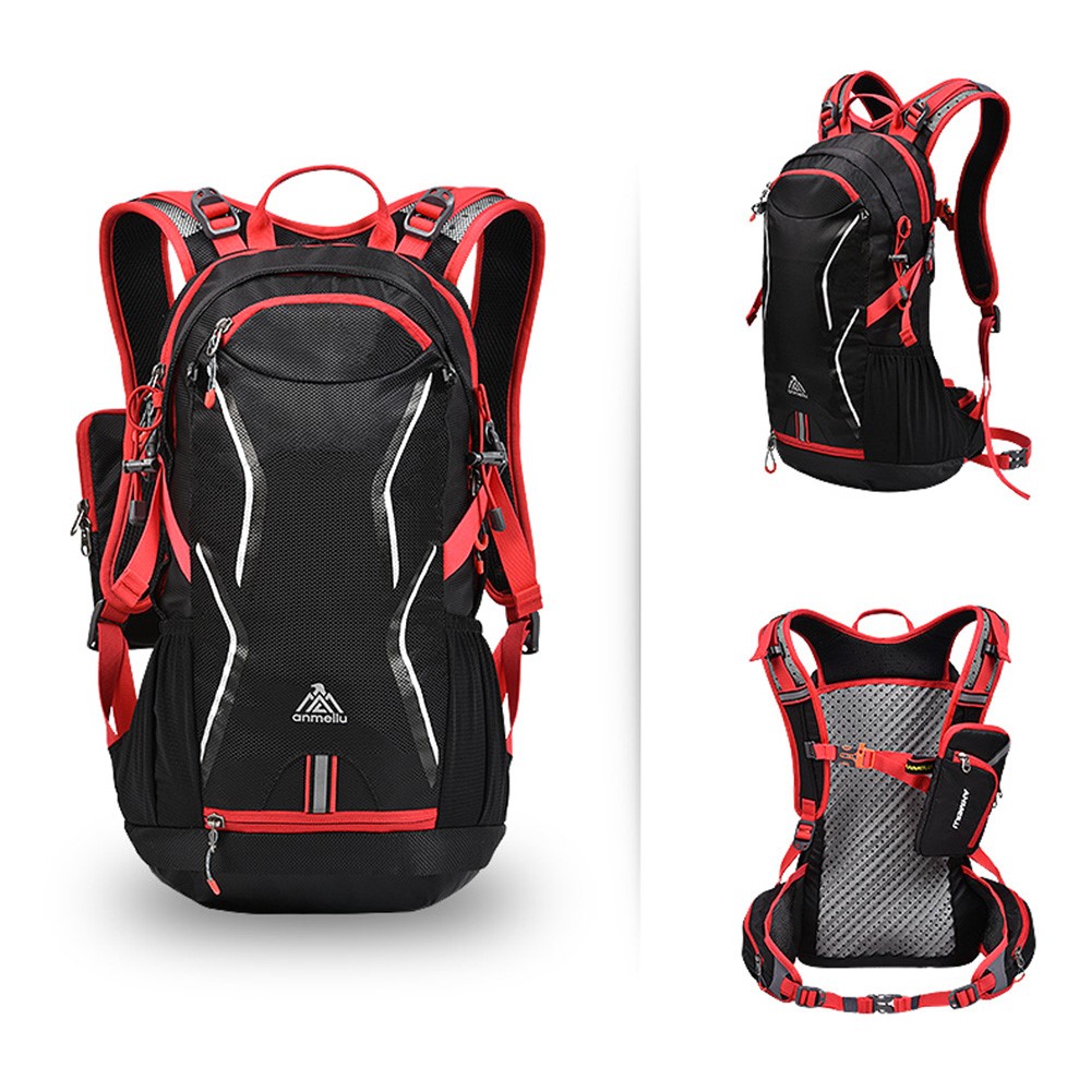 ANMEILU 1037 Cycling Camping Hydration Water Bladder Shoulder Bag Waterproof Helmet Backpack - Red-2