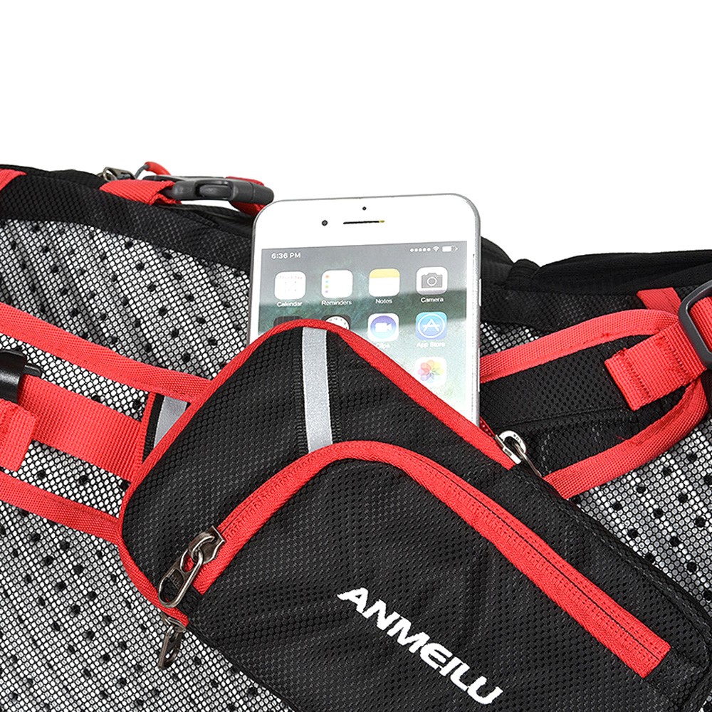 ANMEILU 1037 Cycling Camping Hydration Water Bladder Shoulder Bag Waterproof Helmet Backpack - Red-7