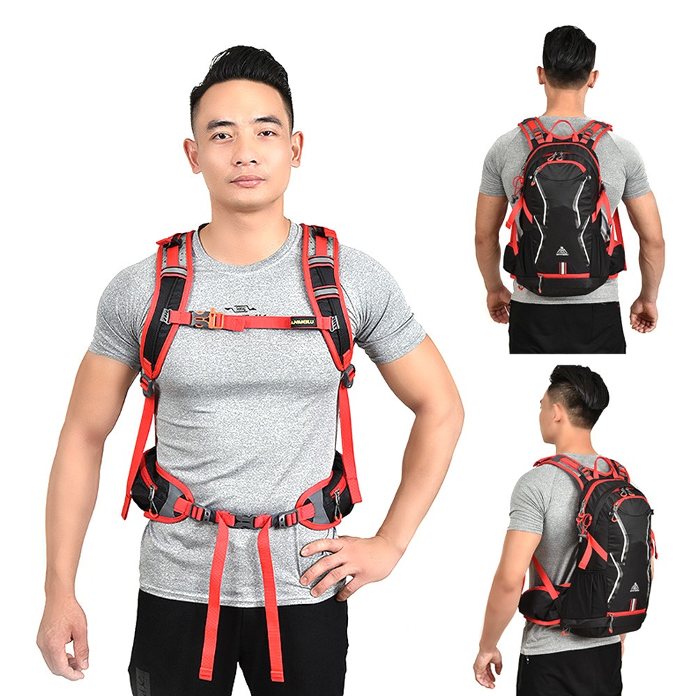 ANMEILU 1037 Cycling Camping Hydration Water Bladder Shoulder Bag Waterproof Helmet Backpack - Red-8