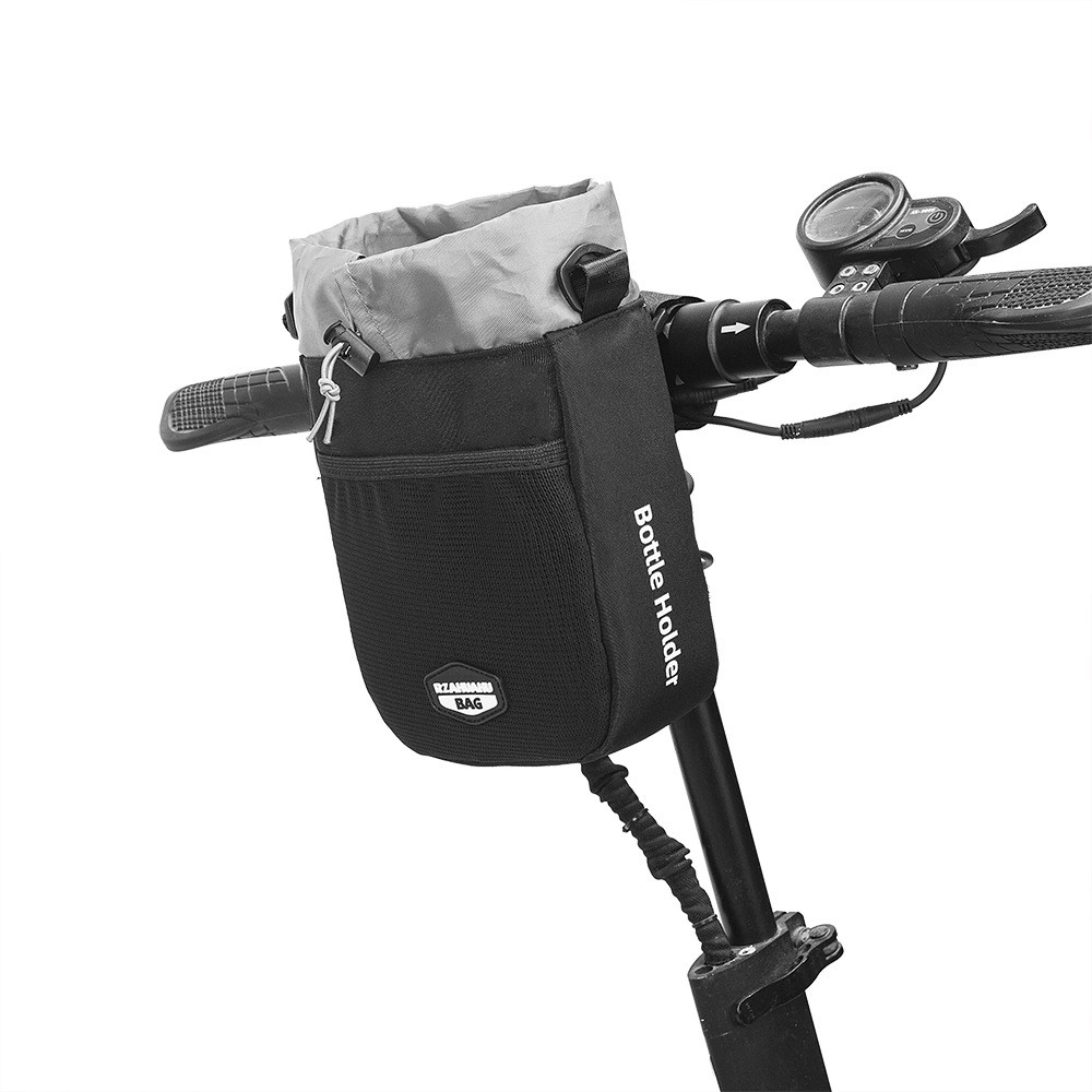 RZAHUAHU Multifunctional 2.5L Electric Bike Scooter Front Bag Heat Insulation Bicycle Handlebar Bag - Black/Grey-2