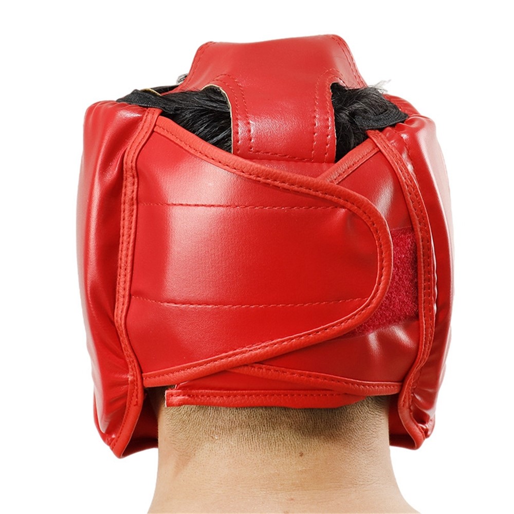 KAILUN NW-056 Adult Kids Boxing Protective Helmet Muay Thai Training Full Cover Head Protection Gear - Adult/Red-6