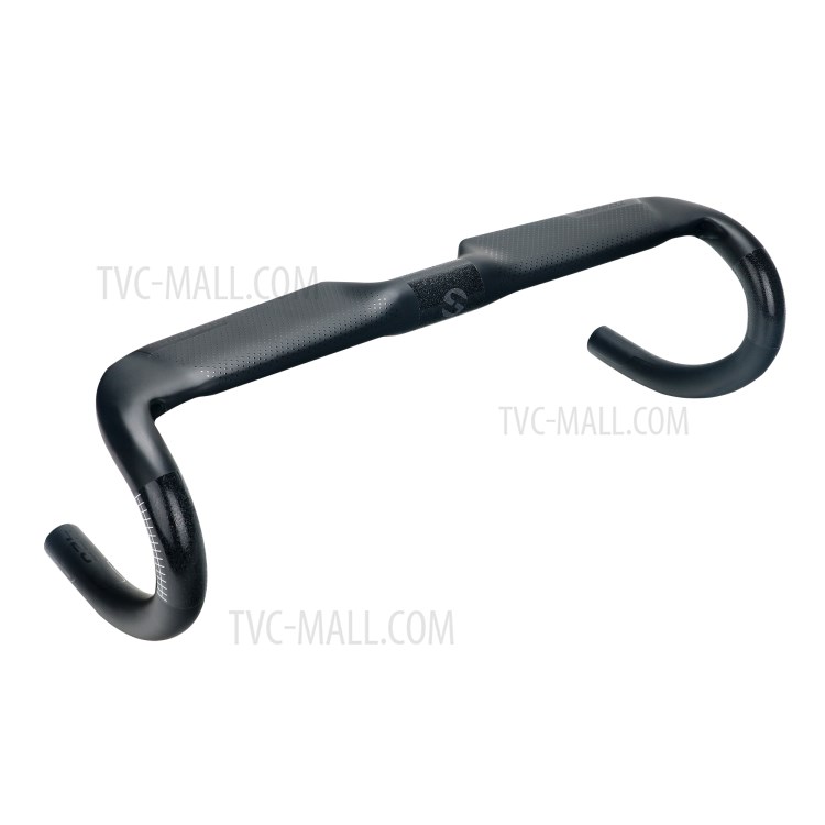 TOSEEK TR-3000 Carbon Handlebar Road Bike Drop Bent Handle Bar 31.8mm 420mm Reduce Resistance Bicycle Bar Accessories - Black-2