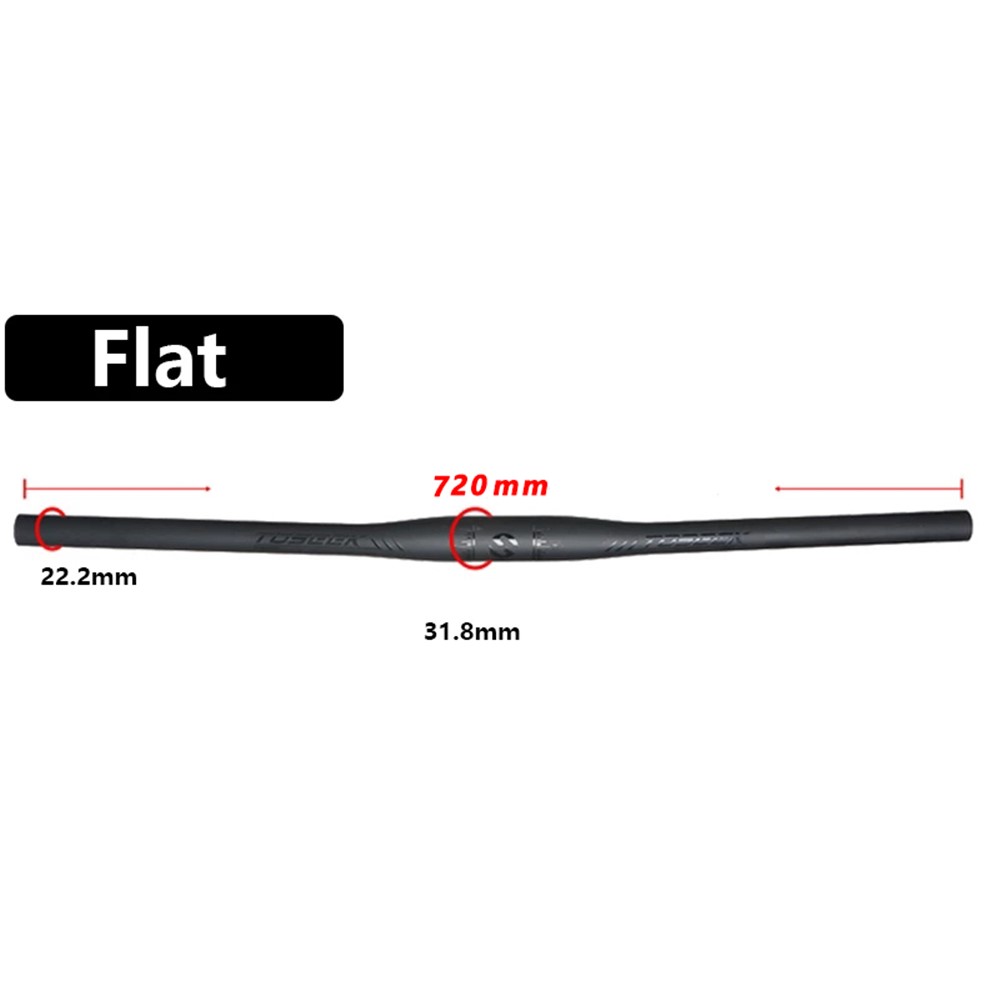 TOSEEK Lightweight Full Carbon Fiber 31.8mm Handlebar MTB Handle Bar Bicycle Part - Flat Handlebar 720mm-5