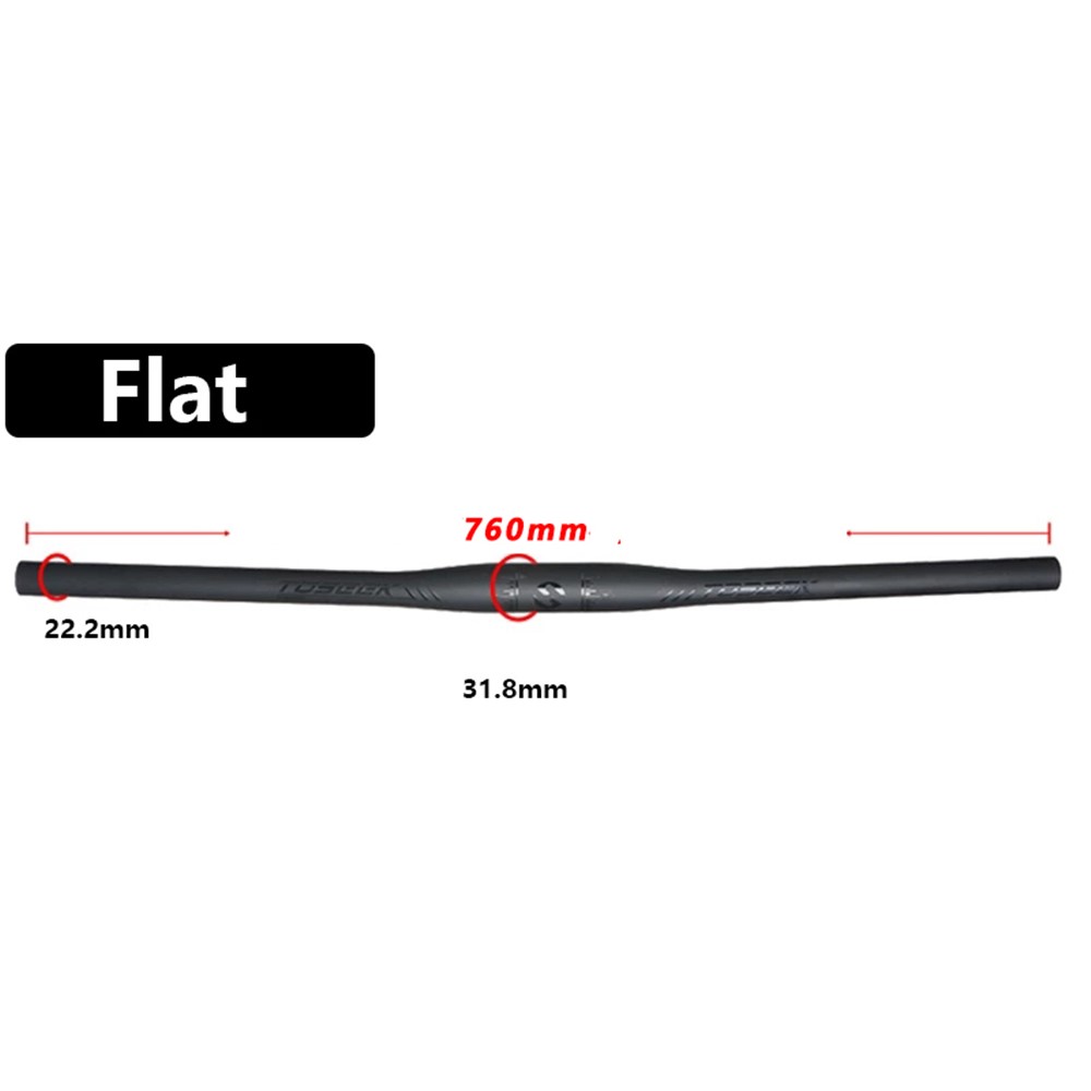 TOSEEK 31.8mm Bike Handlebar Full Carbon Fiber Handle Bar Bicycle Part - Flat Handlebar 760mm-5