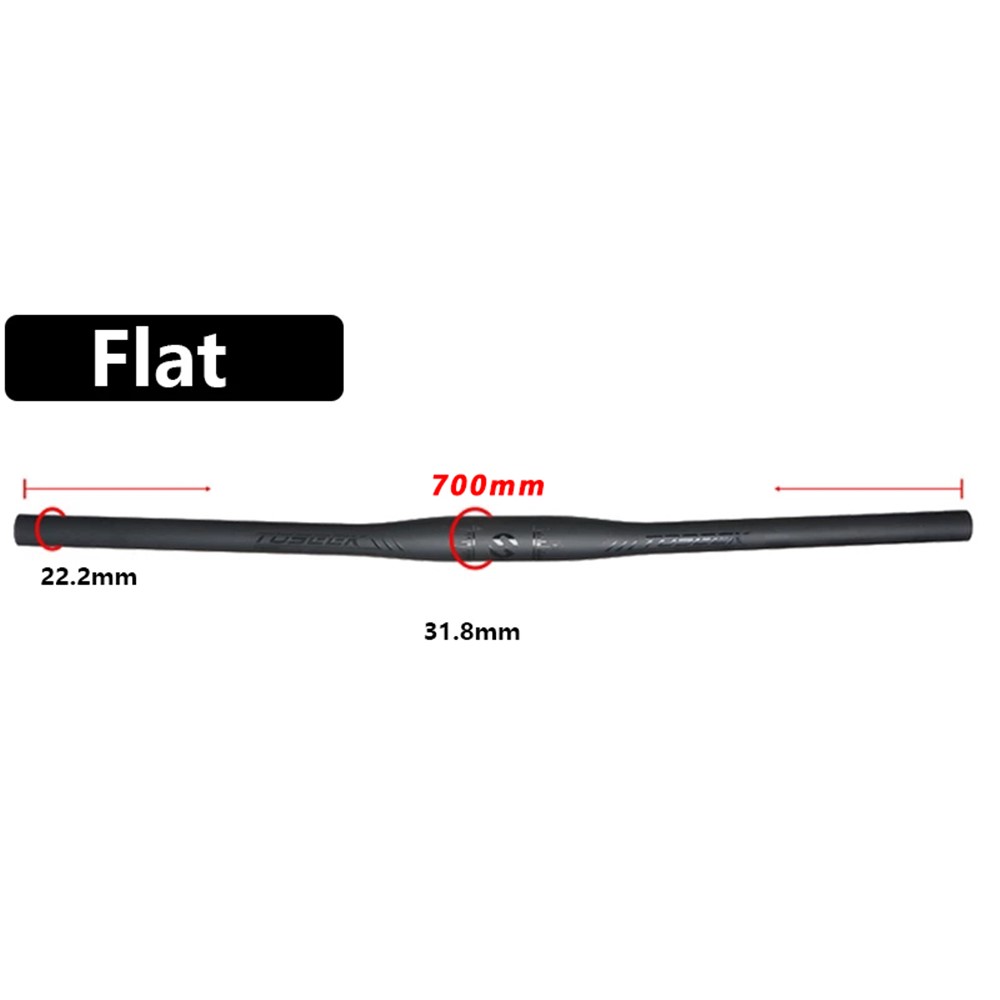 TOSEEK Full Carbon Fiber 31.8mm Mountain Bike Handlebar MTB Handle Bar Part - Flat Handlebar 700mm-5