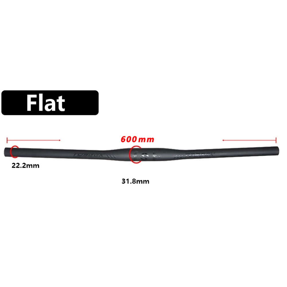 TOSEEK Full Carbon Fiber Mountain Bike Handlebar MTB Bicycle Part 31.8mm - Flat Handlebar 600mm-5