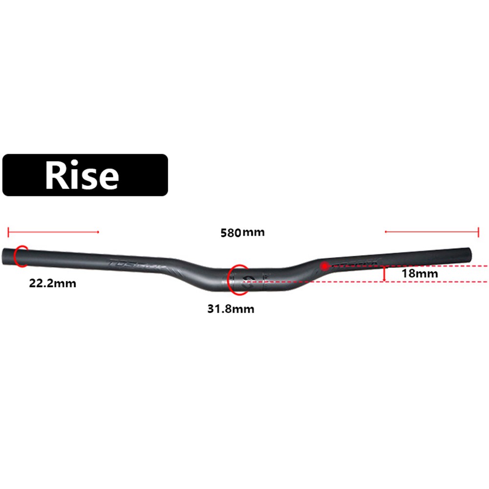 TOSEEK Full Carbon Fiber Handlebar Mountain Bike Bicycle Part 31.8mm - Rise Handlebar 580mm-6
