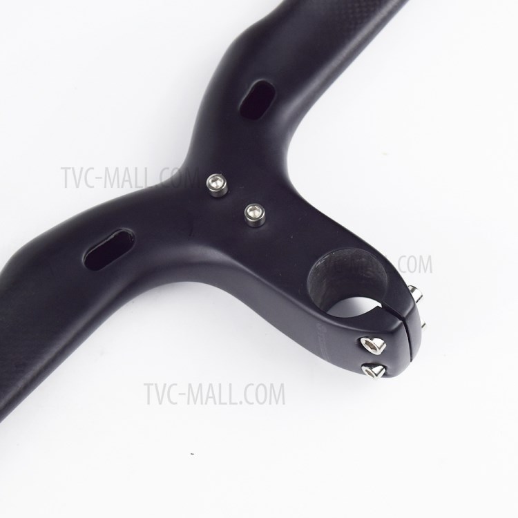 TOSEEK 3K Woven Texture New Full Carbon Fiber Integrated Road Bicycle Handlebar T800 Matte Road Bike Handle Bent bars 420mm (C-C) (110*420mm) - Black-7