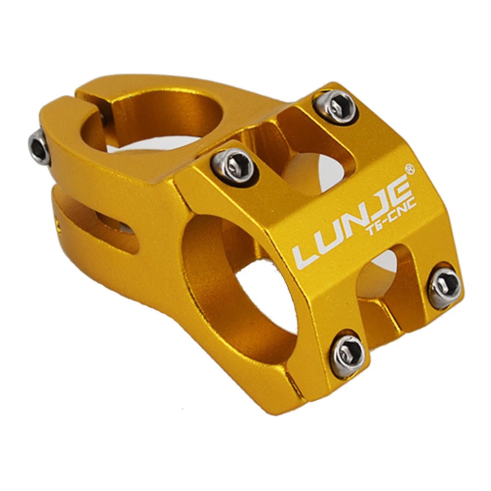 LUNJE XT-A089 Ultralight MTB Bike Stem Aluminum Alloy Bicycle Handlebar Stem, 31.8*45mm - Gold-1