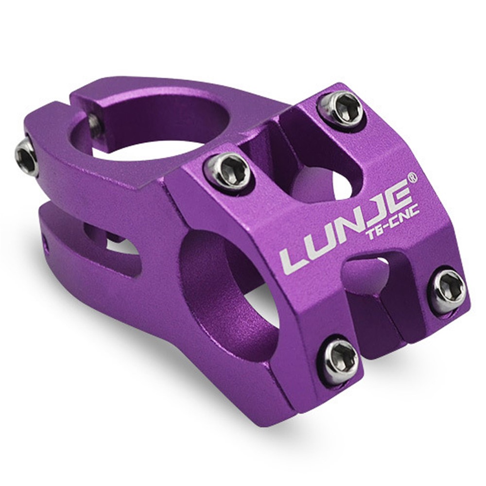 LUNJE XT-A089-2 Aluminum Alloy MTB Bike Stem Hollow Bicycle Handlebar Stem, 25.4mm - Purple-1