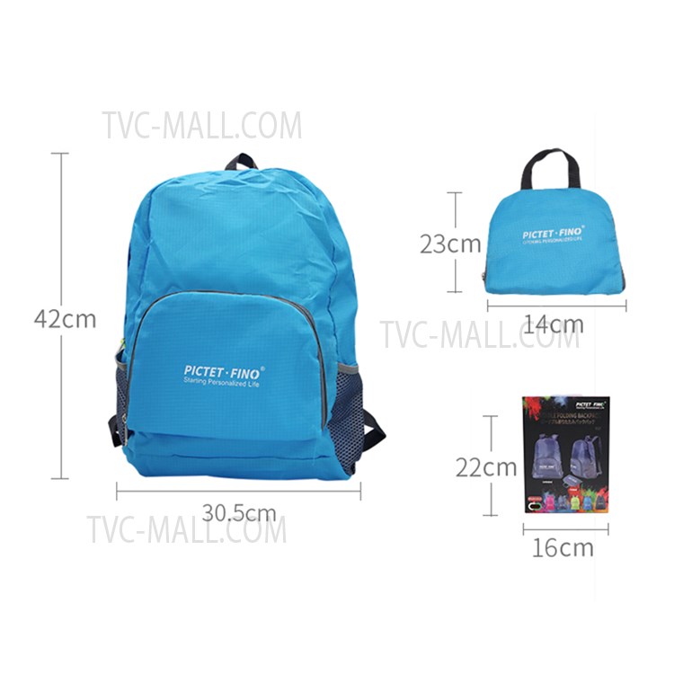 PICTET.FINO RH27 20L Outdoor Foldable Backpack Waterproof Lightweight Knapsack Travel Bag - Blue-10
