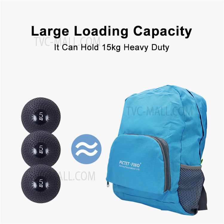 PICTET.FINO RH27 20L Outdoor Foldable Backpack Waterproof Lightweight Knapsack Travel Bag - Blue-5