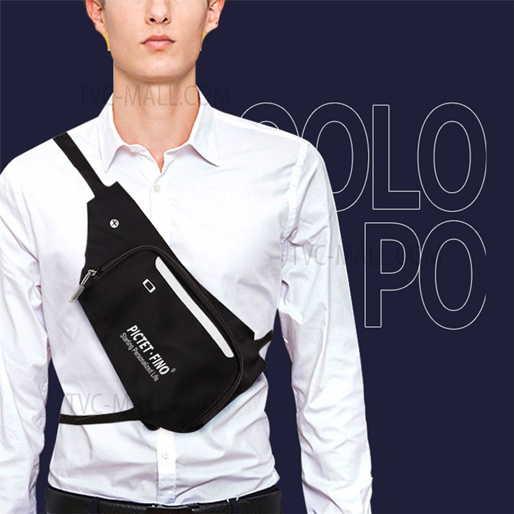 PICTET.FINO RH69 Ultra-thin Outdoor Sports Chest Bag Single Shoulder Bag with Earphone Hole - Black-2