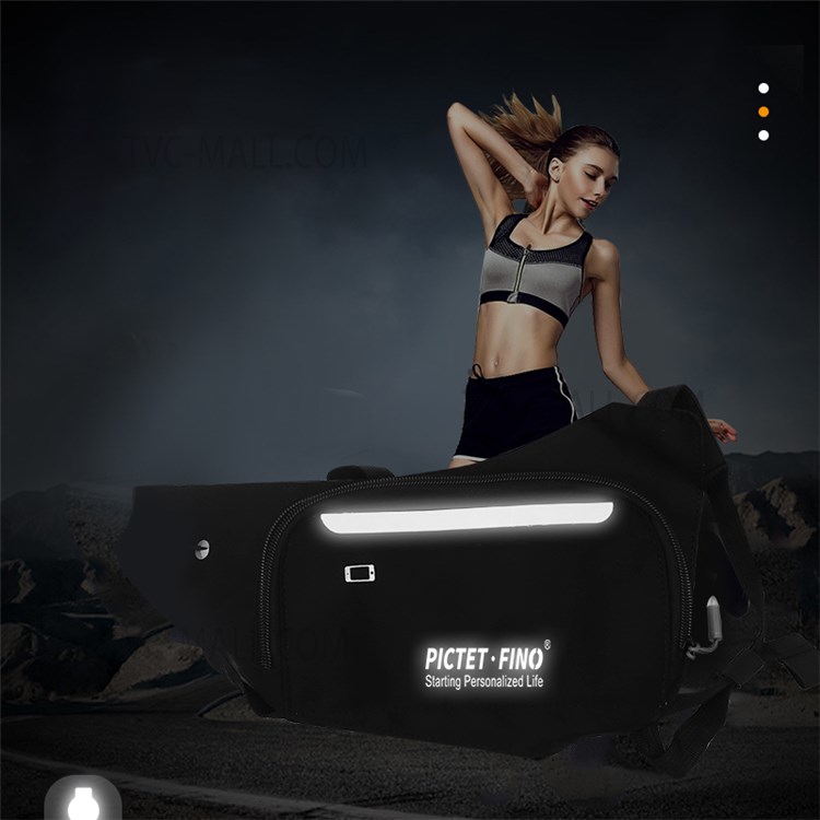 PICTET.FINO RH69 Ultra-thin Outdoor Sports Chest Bag Single Shoulder Bag with Earphone Hole - Black-5