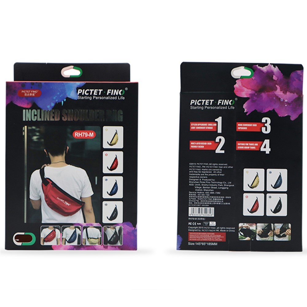 PICTET.FINO RH79 L Size Outdoor Sports Casual Chest Bag Single Shoulder Bag - Red-7