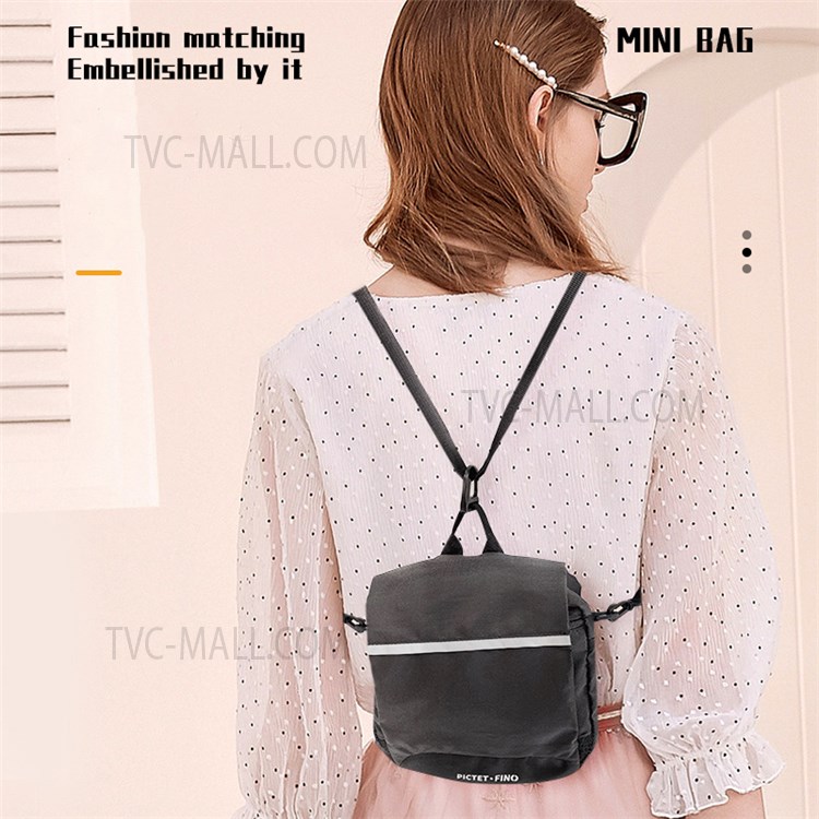 PICTET.FINO RH85 Multifunctional Portable Outdoor Travel Shoulder Bag Pouch Camping Hiking Shopping Mini Bag Backpack - Black-4