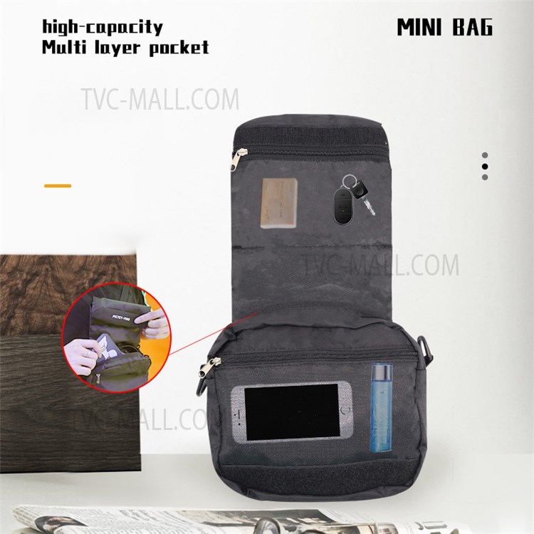 PICTET.FINO RH85 Multifunctional Portable Outdoor Travel Shoulder Bag Pouch Camping Hiking Shopping Mini Bag Backpack - Black-7