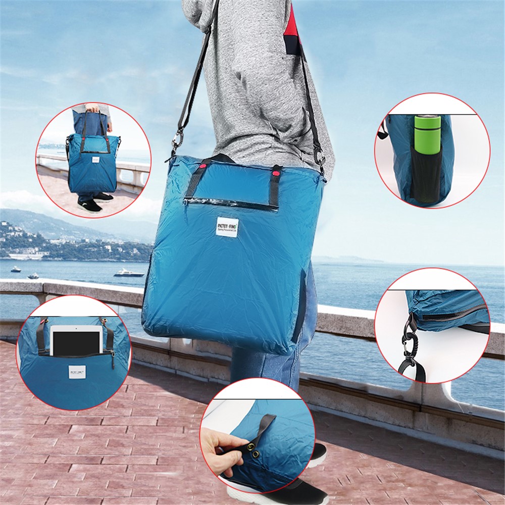 PICTET.FINO RH82 18L Lightweight Foldable Travel Tote Bag Single Shoulder Crossbody Bag - Blue-4
