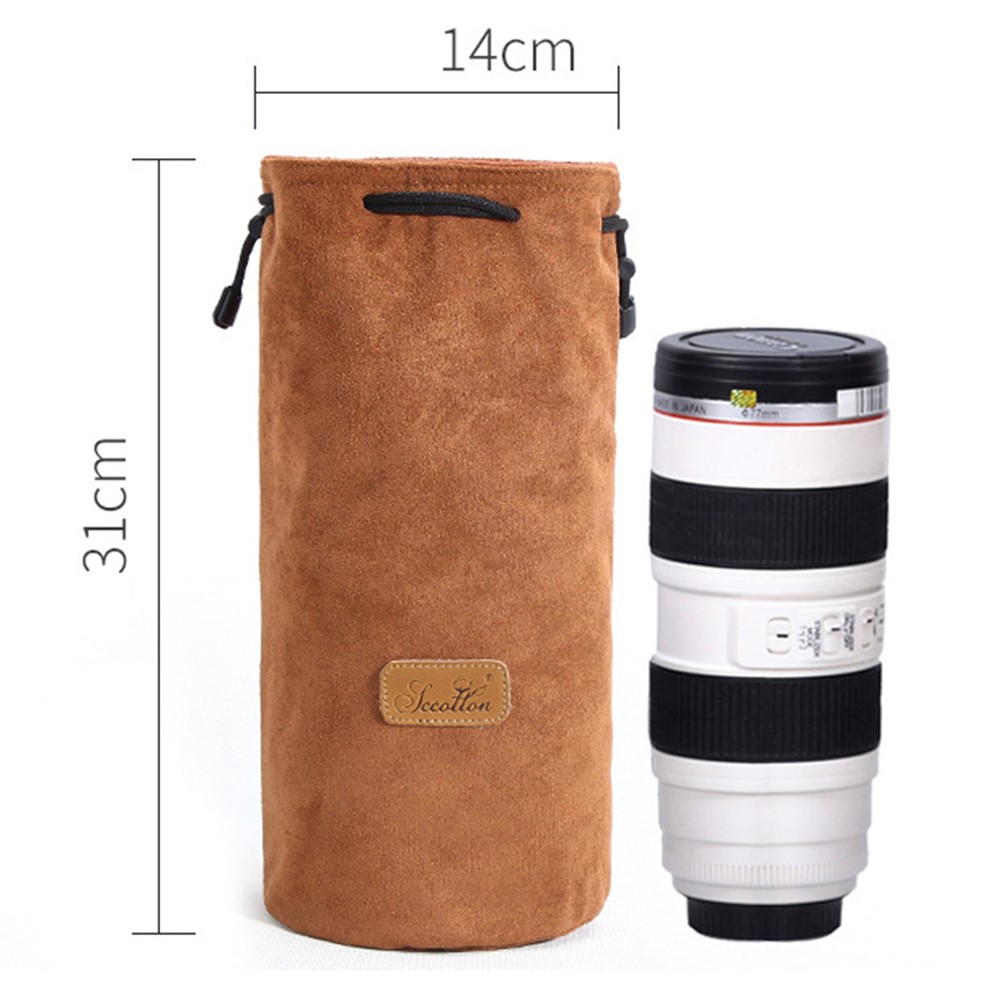 JCCOTTON FB-00001 SLR Camera Lens Bag Storage Bag Shockproof Lens Camera Protection Bag, Size: L - Khaki-3