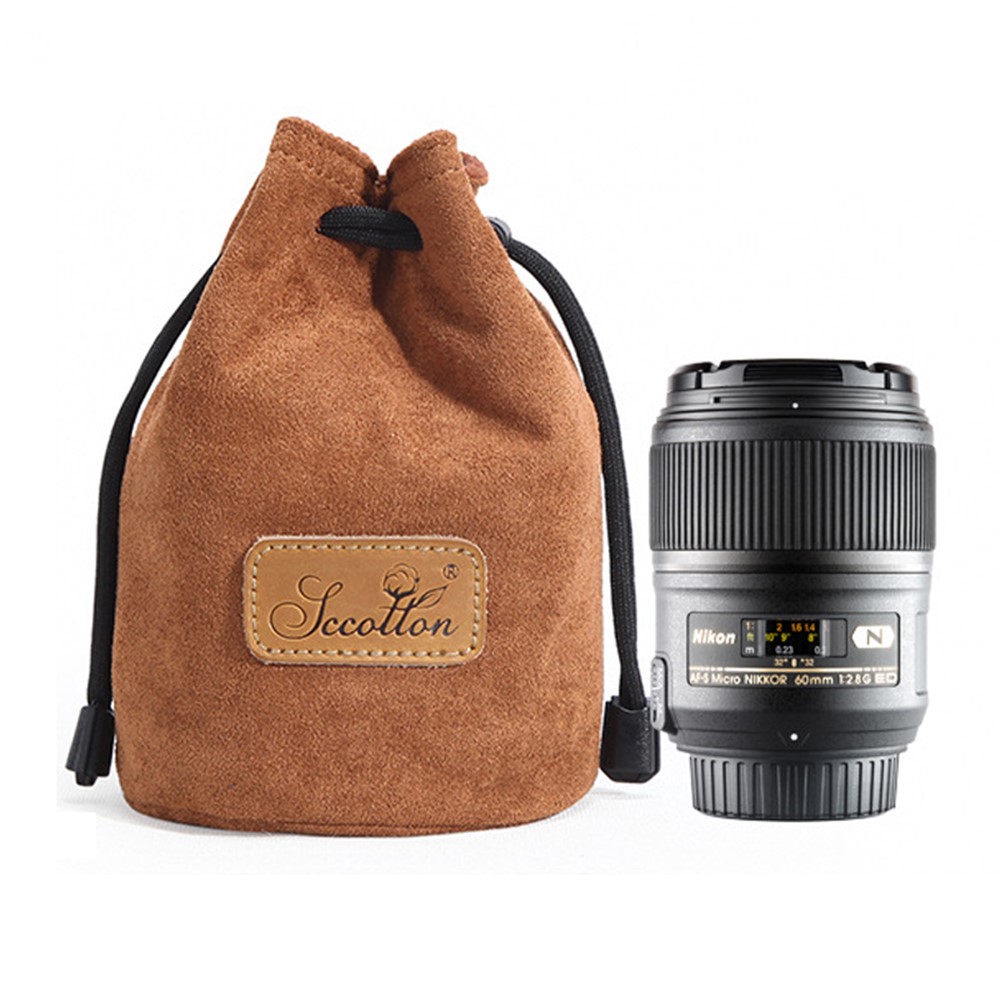 JCCOTTON FB-00001 Soft Camera Bag for for Canon Nikon DSLR Handbag Drawstring Design Lens Carrying Bag, Size: S - Khaki-1